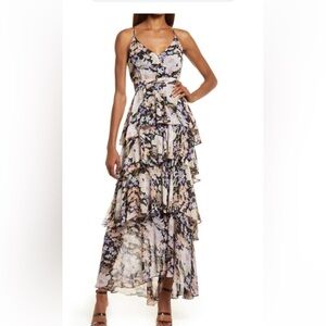 Astr the label Rosana floral tiered ruffle dress